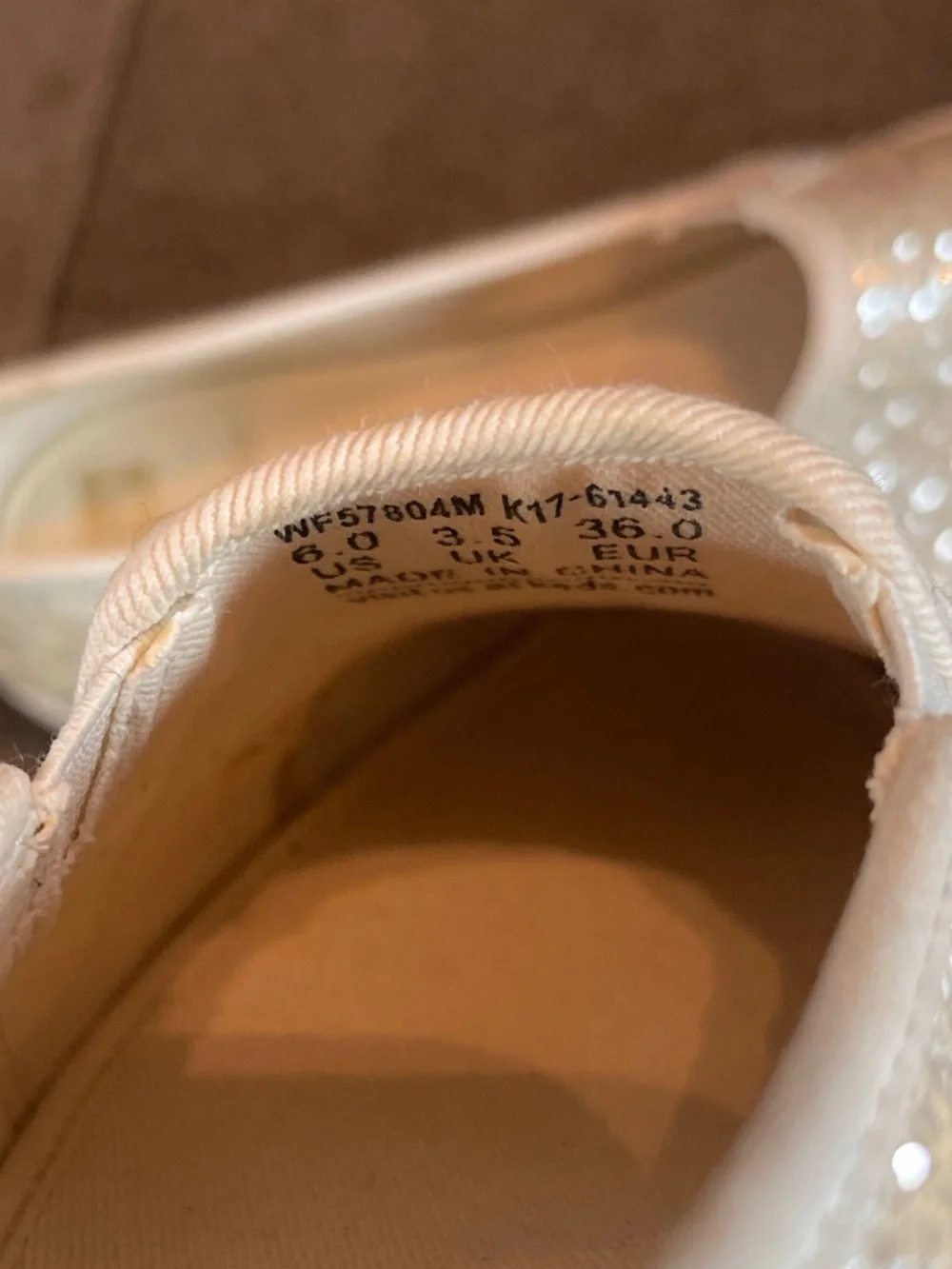 EUC Keds X Kate Spade Triple Decker Shimmering Cream Slip On Shoes Size 6